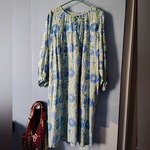Pink City Prints Indian Cotton Block Print Summer Dress L XL